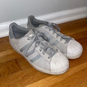 Grey Adidas Superstars Sneakers